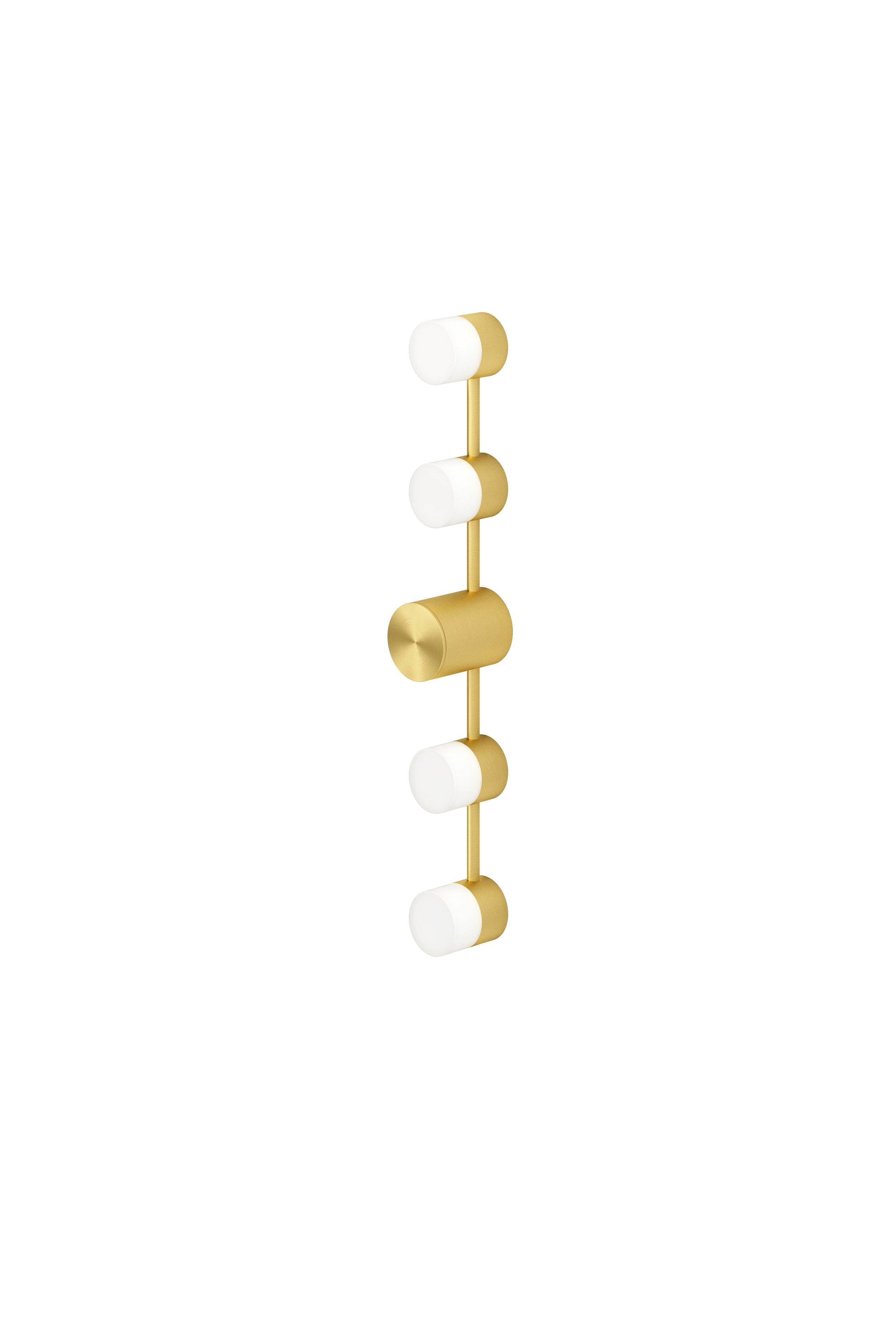 IP backstage C4 satin brass wall light by Emilie Cathelineau
Dimensions: D50.3 x W6.3 X H9.2 cm
Materials: solid brass, satin brass
Others finishes and dimensions available.

All our lamps can be wired according to each country. If sold to the