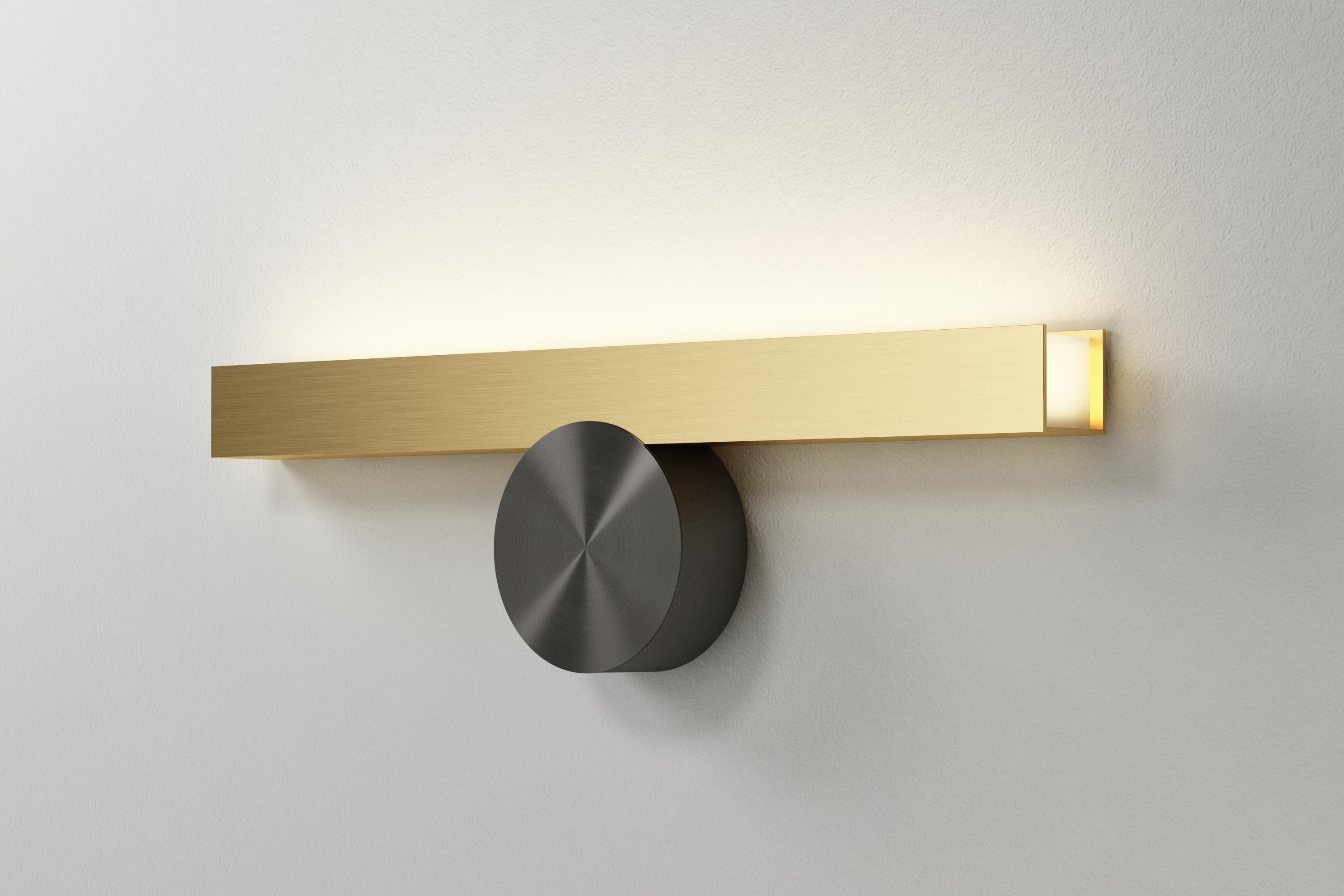 Contemporary Ip Calee V1 Satin Polished Brass Wall Light by POOL For Sale