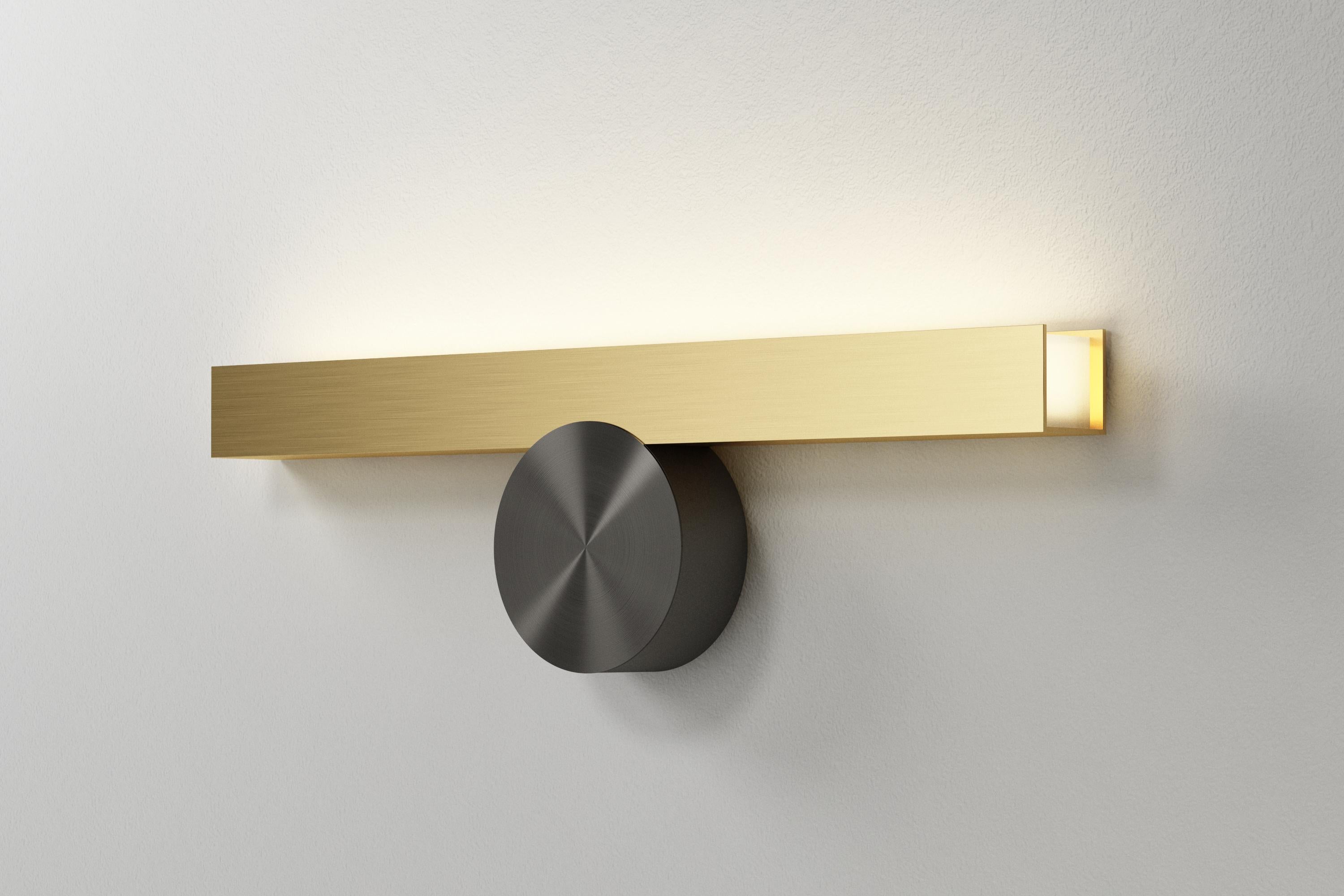 French Ip Calee V2 Satin Graphite and Brass Wall Light by POOL