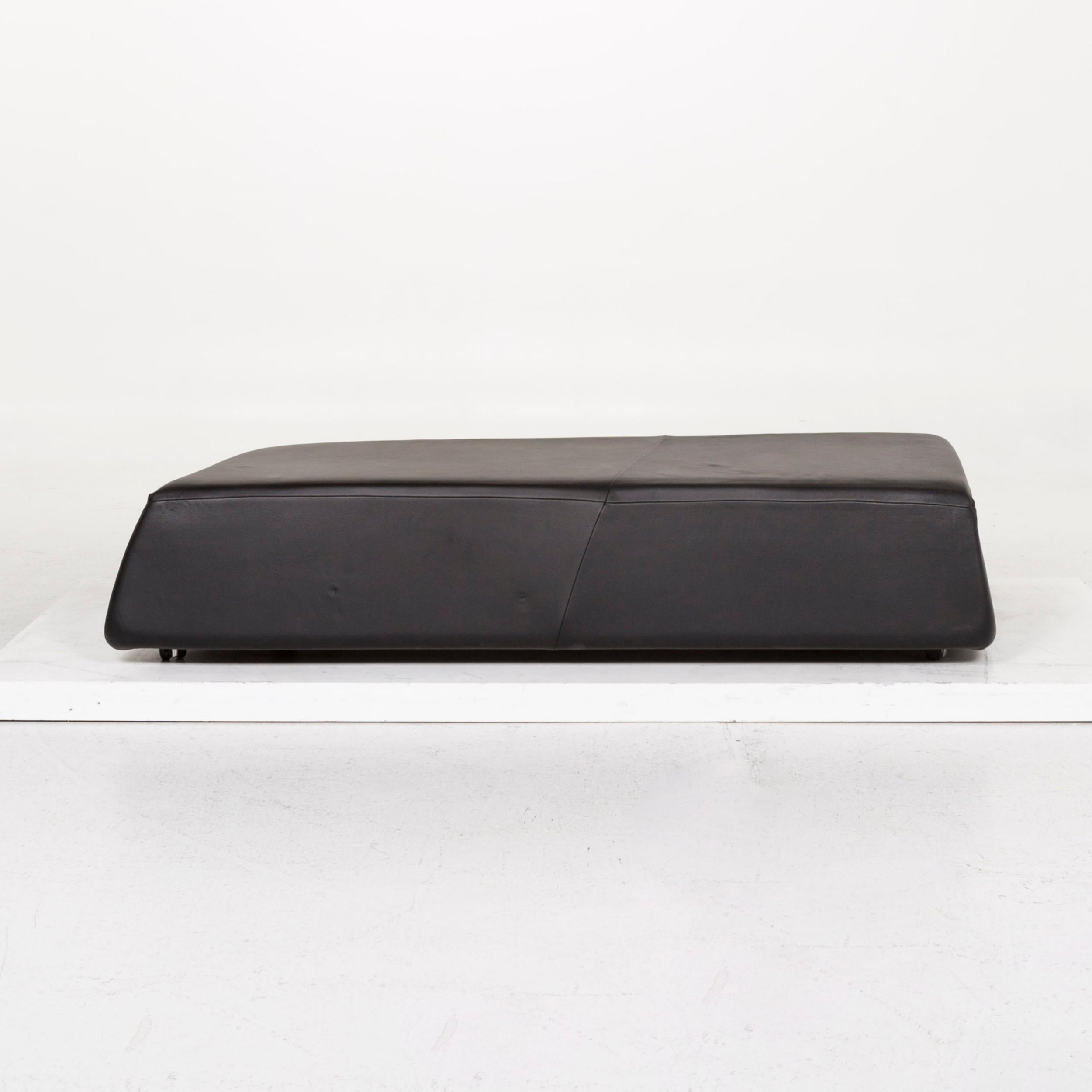 IP Design Drift Leather Sofa Set Black 1 Corner Sofa 1 Stool 10