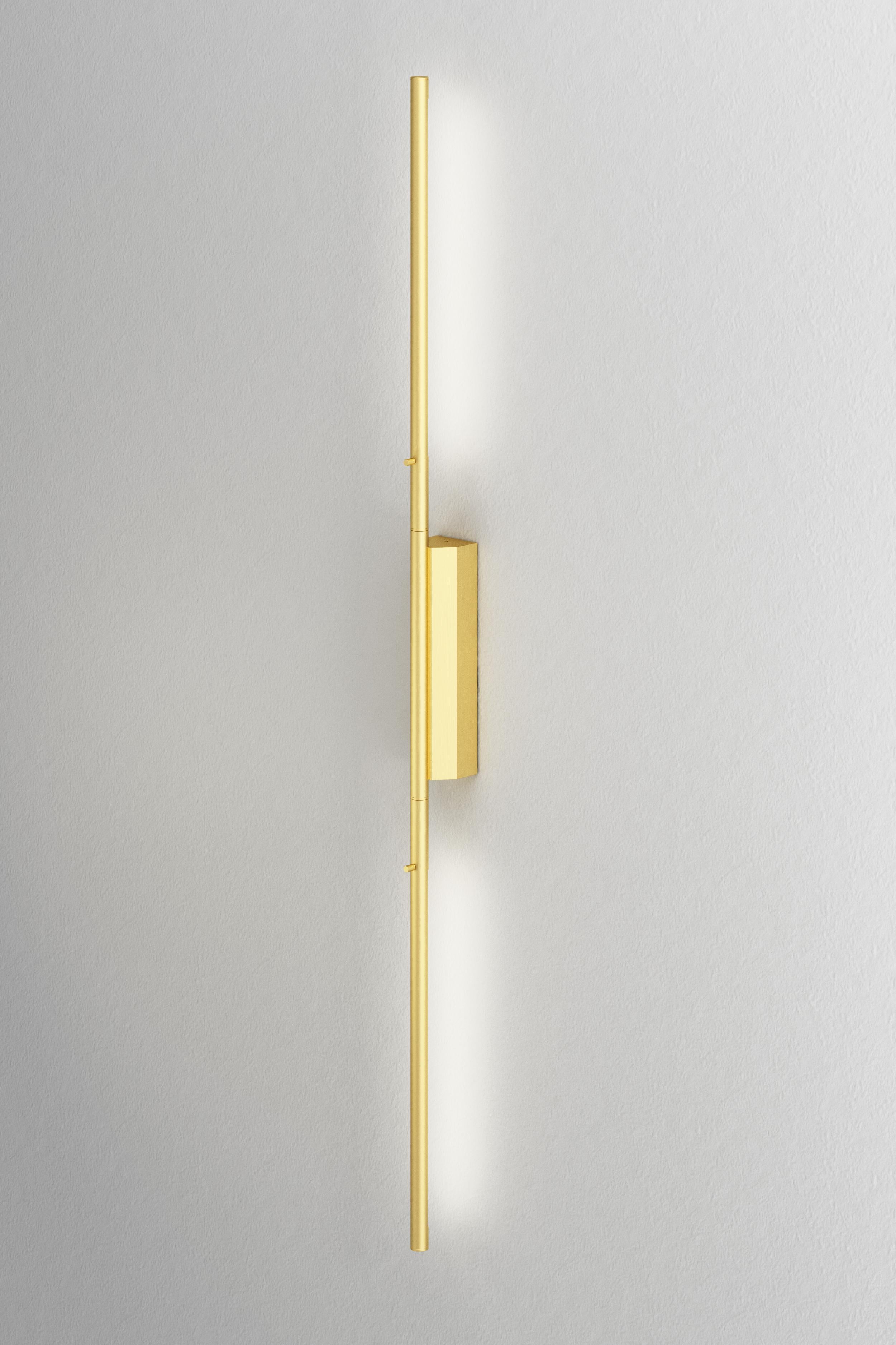 French IP Link Double 1300 Satin Brass Wall Light by Emilie Cathelineau For Sale