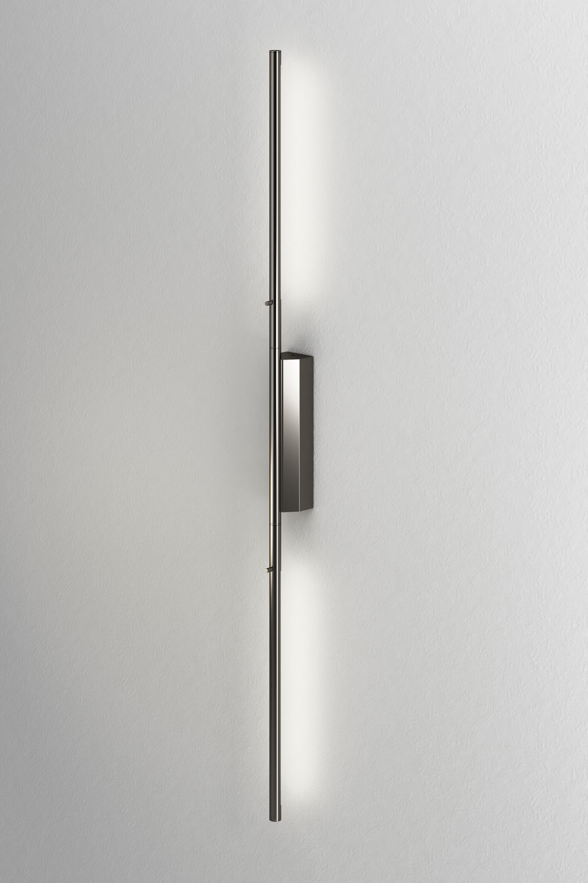 IP Link Double 1300 Satin Graphite wall light by Emilie Cathelineau
Dimensions: D4.5 x W5 X H1300 cm
Materials: Solid brass, Satin Graphite, LED, Polycarbonate.
Others finishes and dimensions are available. 

All our lamps can be wired