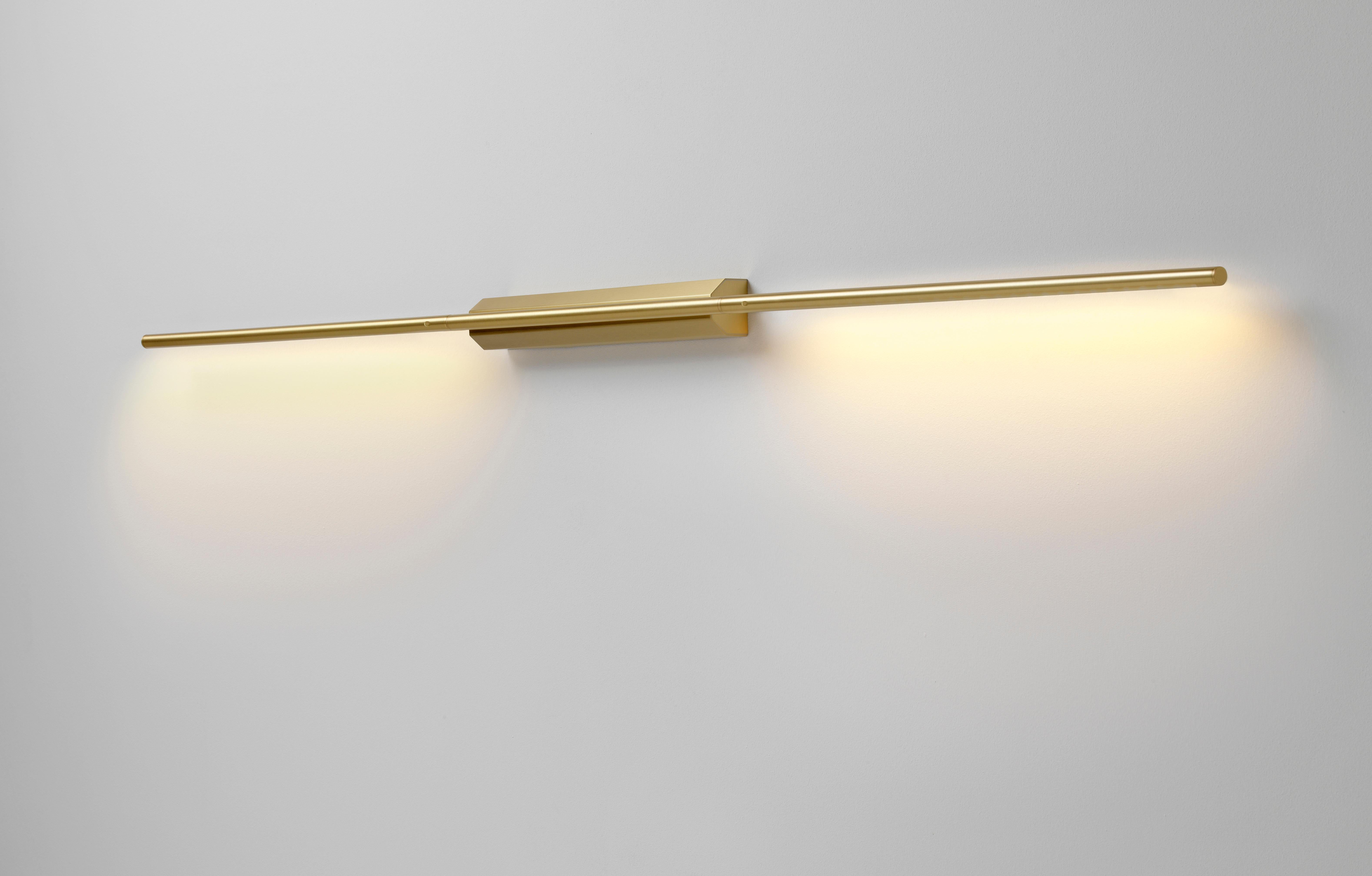 IP link double 960 Satin Graphite wall light by Emilie Cathelineau
Dimensions: D 4.5 x W 5 x H 96 cm
Materials: Solid brass, Satin Brass, LED, Polycarbonate.
Others finishes and dimensions are available.

All our lamps can be wired according to