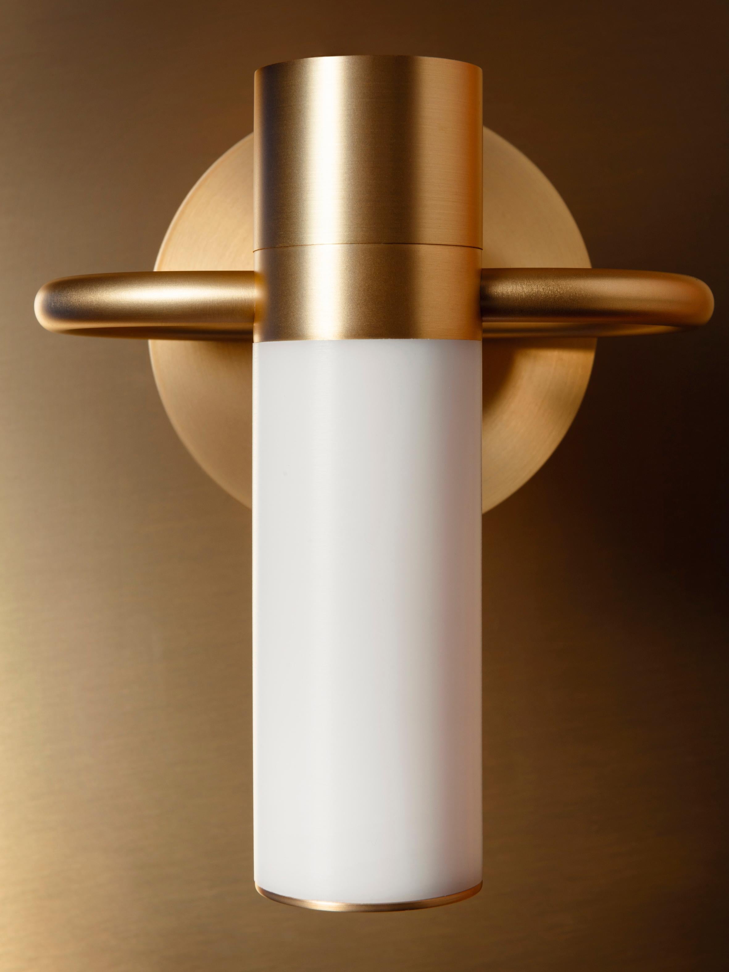 Post-Modern IP Storm Satin Brass Wall Light by Emilie Cathelineau