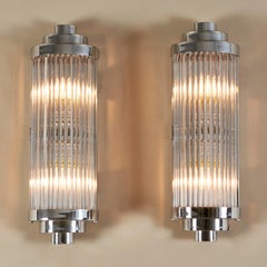 IP44 rated Pair of Italian chrome and glass Ravello Wall Lights 3 Tier Detail