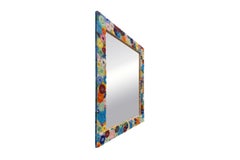 Modern Colorful Ipanema Blossom Mosiac Mirror by Ercole Home