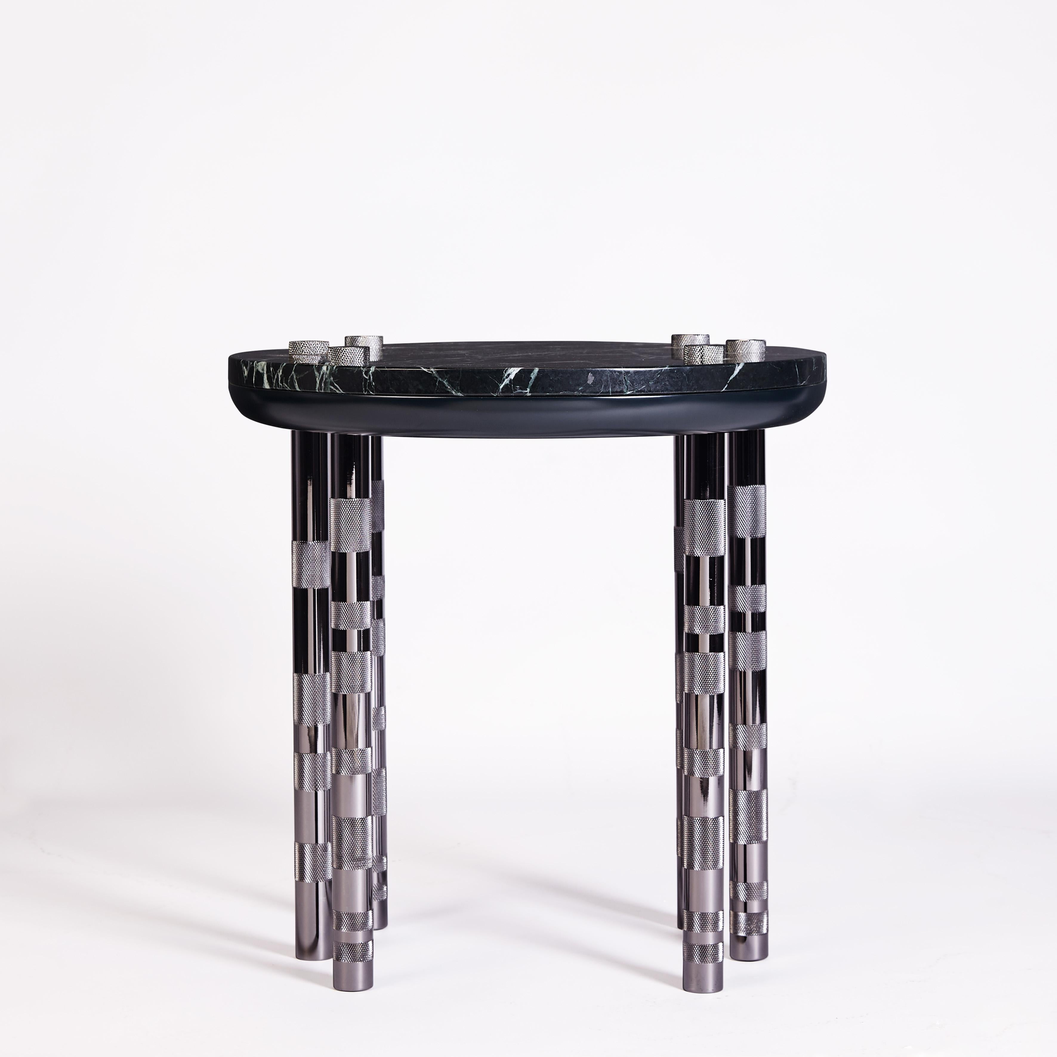 Portuguese Ipanema Nickel Plated Side Table, Handcrafted in Portugal by Duistt For Sale