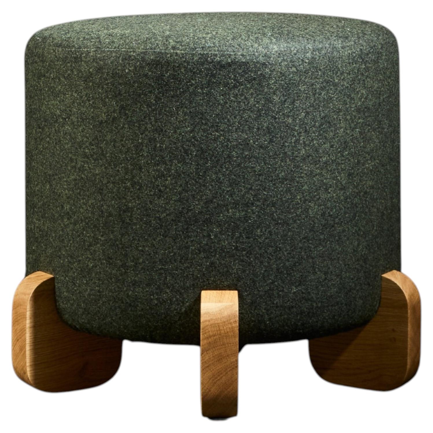 Ipanema Stool by Duistt, COM Upholstery Pouf, Natural Oak Feet, Portugal