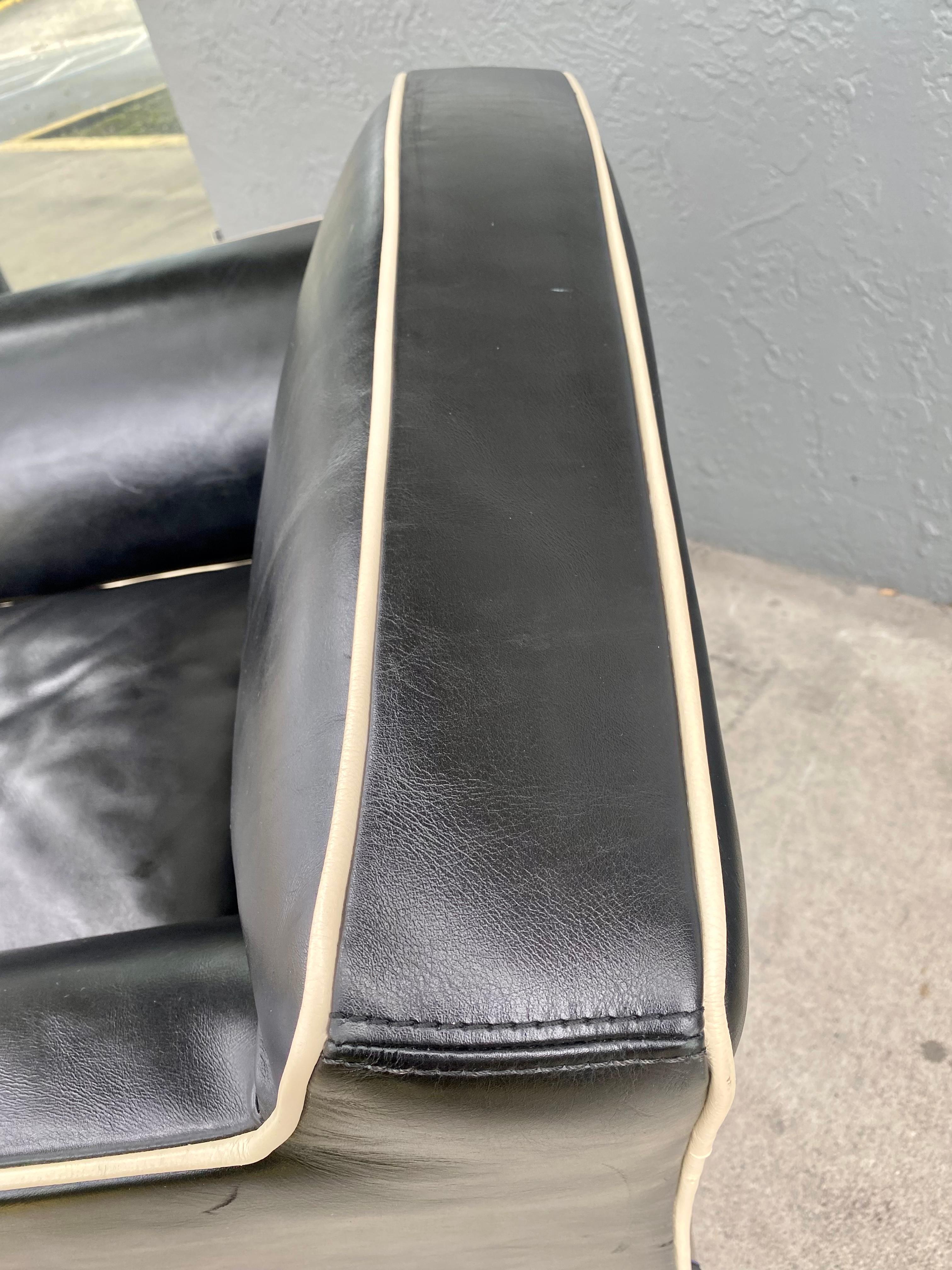 IPE Cavalli Black Calkskin Leather Chrome Chair For Sale 3