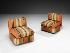 IPE Cavalli Italian Lounge Chairs in Colorful Striped Fabric
