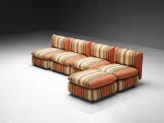 Sofá seccional italiano IPE Cavalli en tejido de rayas de colores