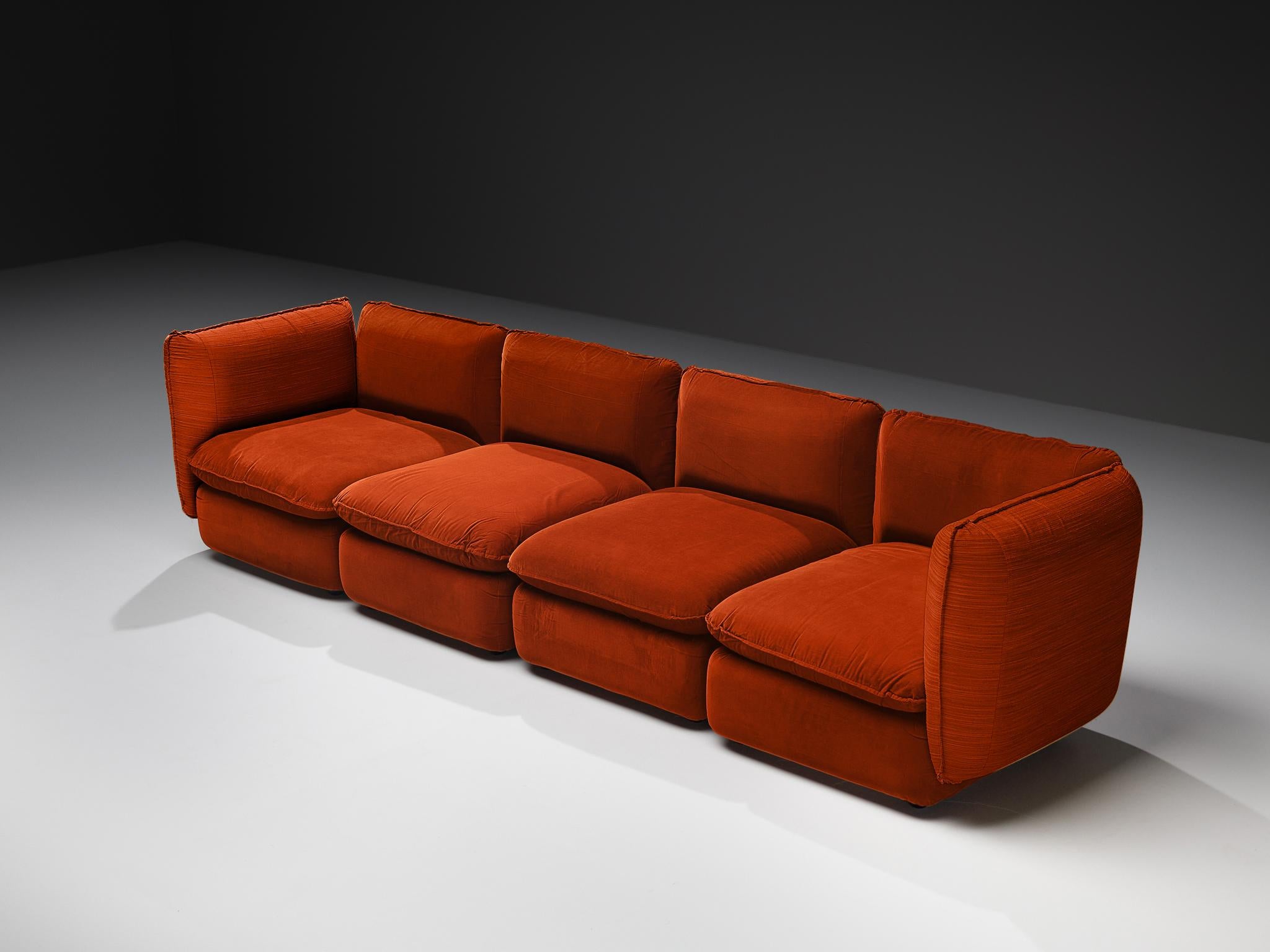 IPE Cavalli Italian Sectional Sofa in Red Upholstery For Sale 4