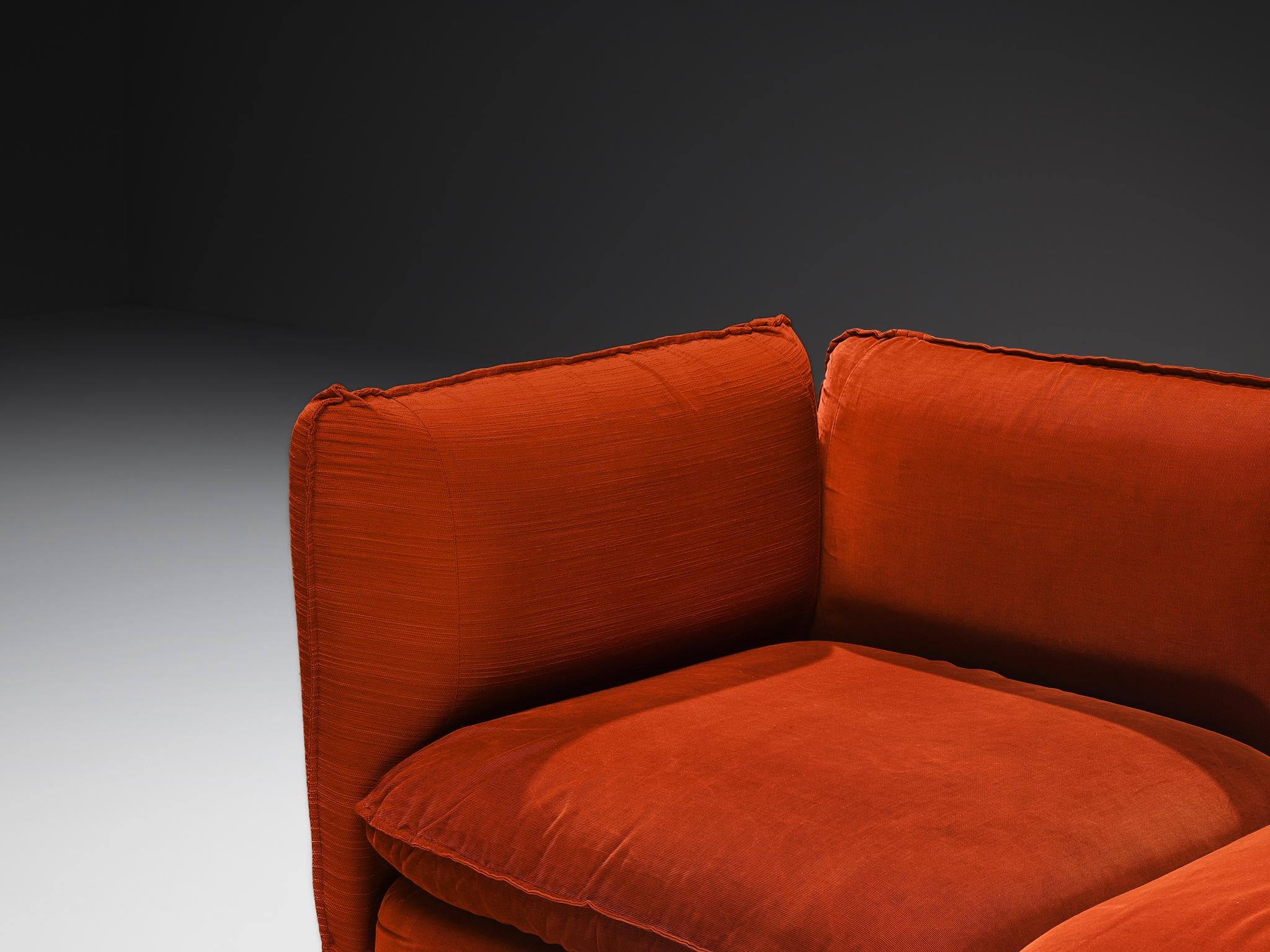 IPE Cavalli Italian Sectional Sofa in Red Upholstery For Sale 5