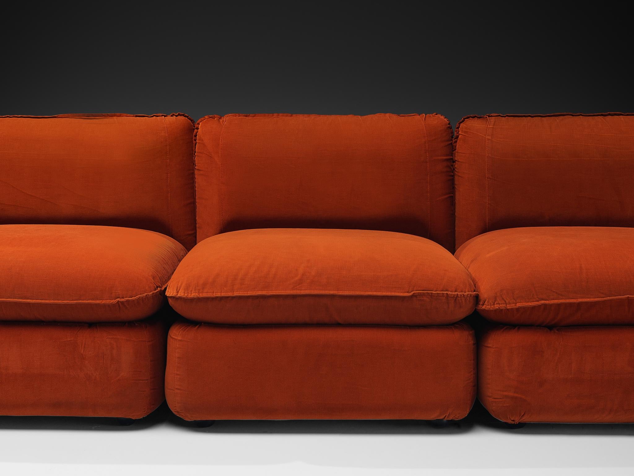 IPE Cavalli Italian Sectional Sofa in Red Upholstery For Sale 6