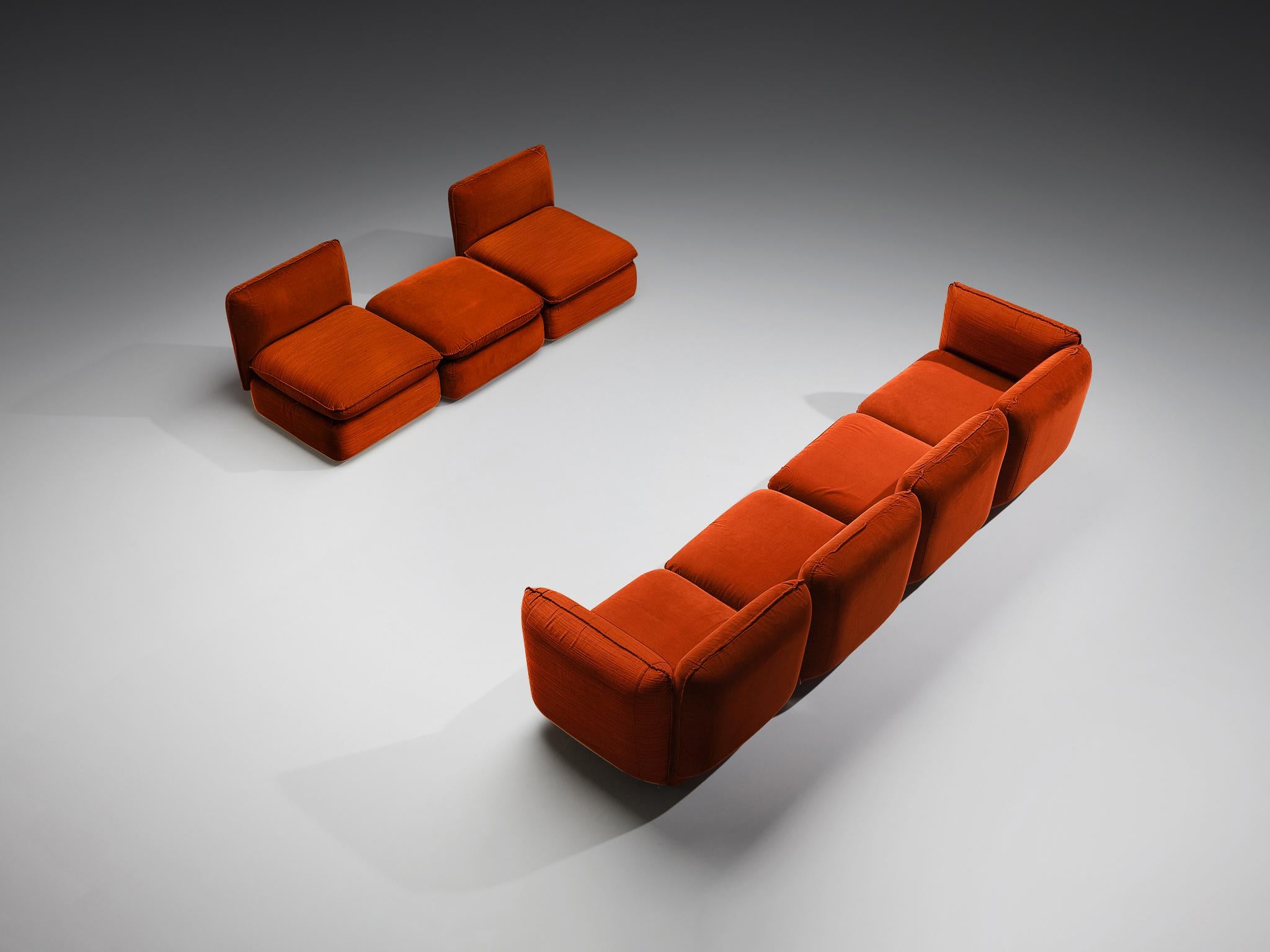 IPE Cavalli Italian Sectional Sofa in Red Upholstery For Sale 3