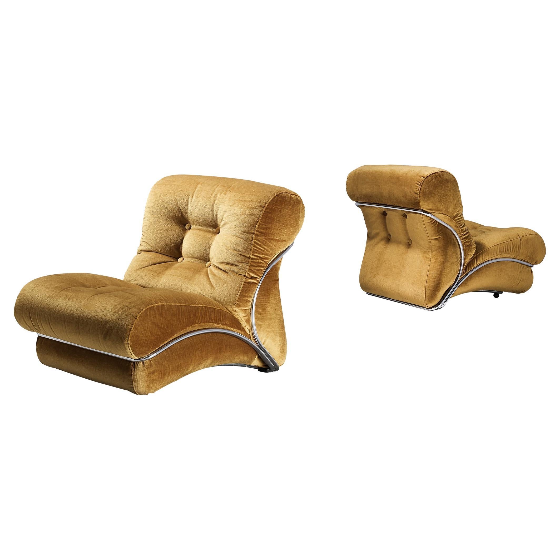 Rolled Arm Ochre Wool Lounge Chair and Ottoman at 1stDibs rolled arm chair with ottoman