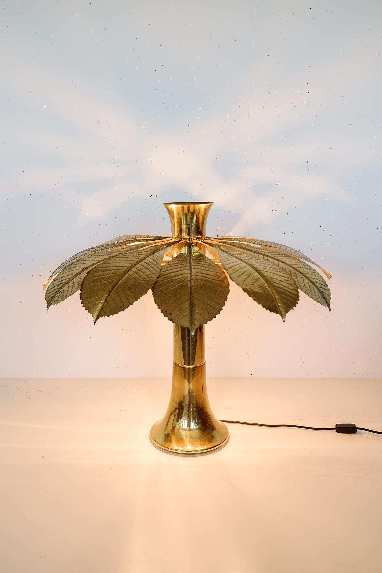 Italian Ippocastano (Chestnut) Brass Lamp by Carlo Giorgi for Bottega Gadda, Milano For Sale