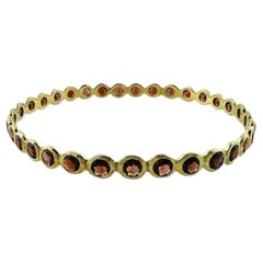 Ippolita 14K Yellow Gold Garnet Bangle Bracelet #16546