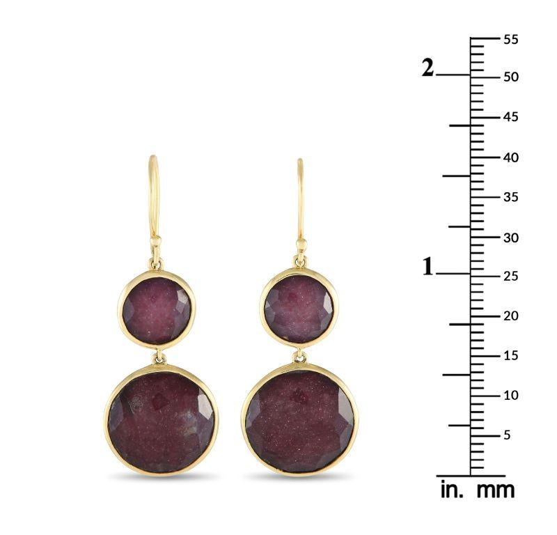 Ippolita 14K Yellow Gold Ruby Earrings In Excellent Condition In Southampton, PA