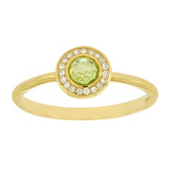 Ippolita 18 Karat Gold Lollipop Mini Peridot and Diamond Size Ring