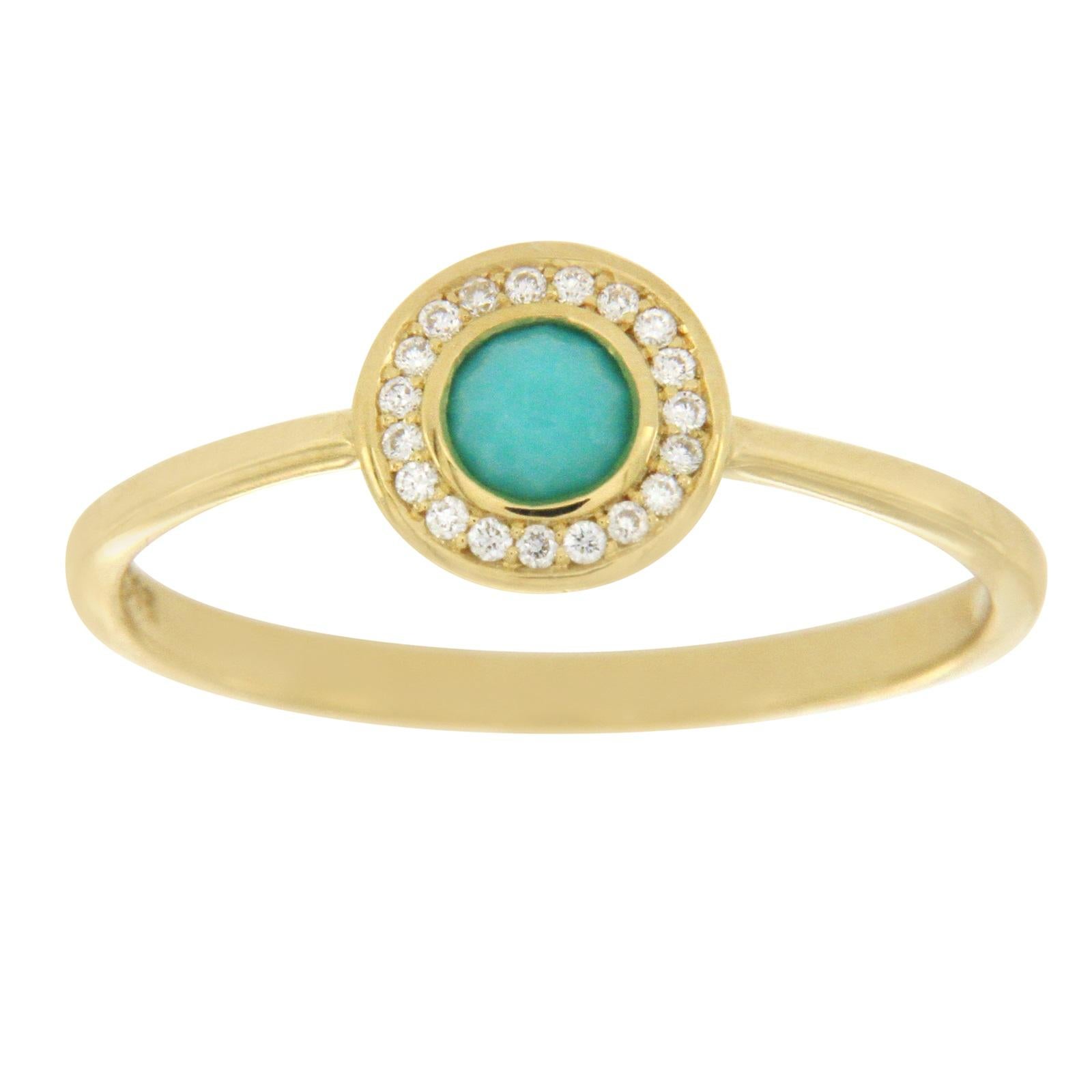 Ippolita 18 Karat Gold Lollipop Mini Turquoise and Diamond Ring