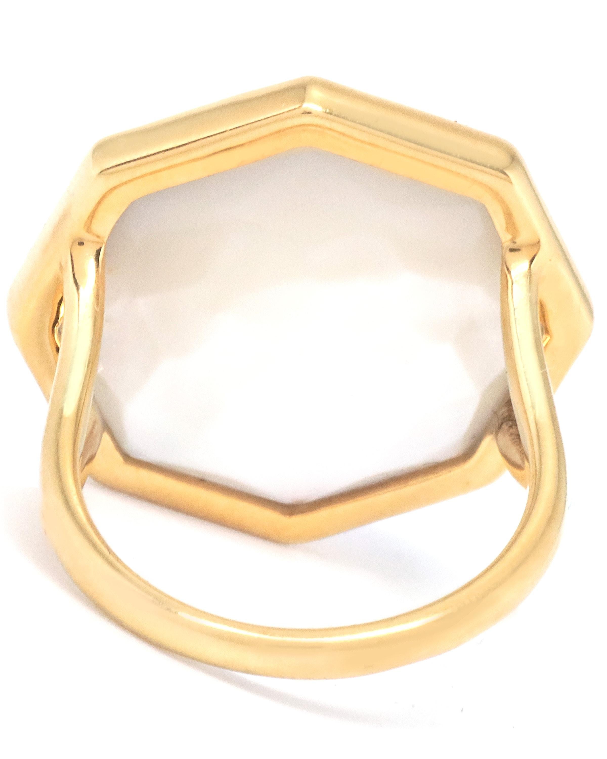 IPPOLITA 18K Rock Candy Large Octagon Stone Ring in Amethyst and Mother-of-Pearl Doublet GR551DFAMMOP Ring Size 7. Shipped in Ippolita Pouch. Manufacturers Suggested Retail Price $2995