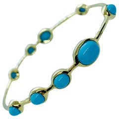 Ippolita 18 Karat Yellow Gold and Turquoise Rock Candy Bangle Bracelet