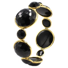 Ippolita 18 Karat Yellow Gold Black Onyx  Large Bangle Bracelet