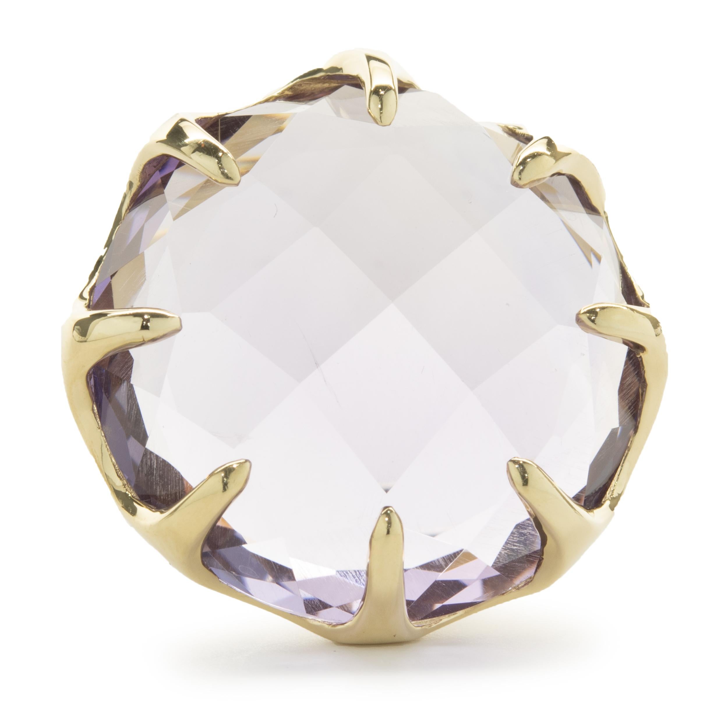 Designer: Ippolita
Material: 18K yellow gold
Weight: 18.95 grams
Dimensions: ring top measures 26.5mm wide
Size: 9 (please allow 2 additional days for sizing)
