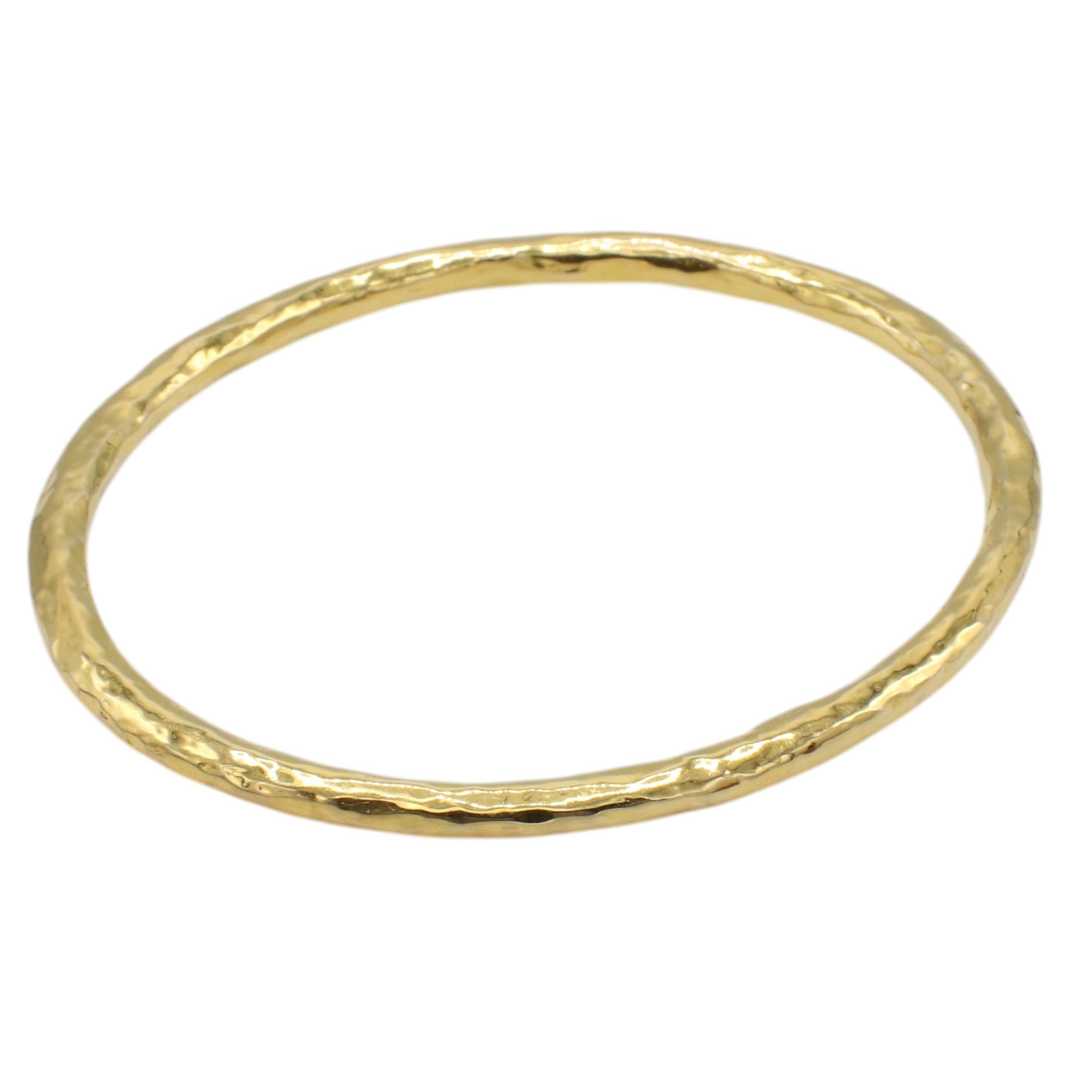 Ippolita 18 Karat Yellow Gold Classico Oval Hammered Bangled Bracelet 4MM