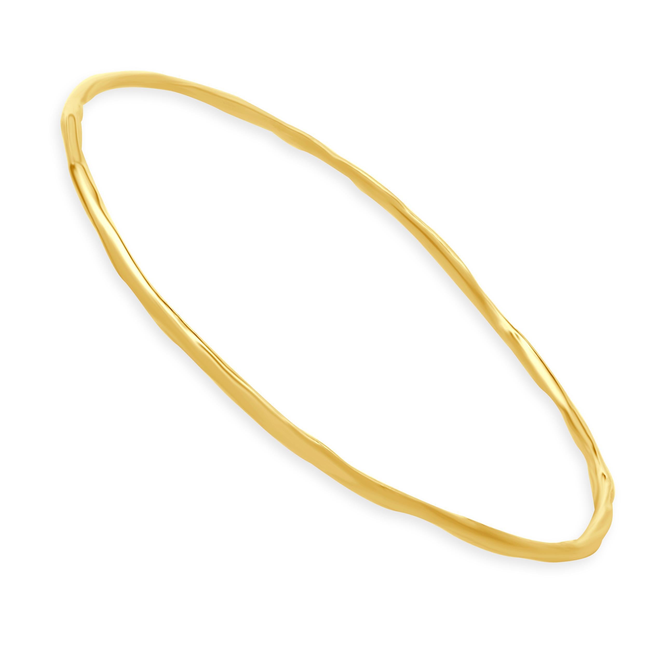 Ippolita 18 Karat Yellow Gold Classico Squiggle Bangle Bracelet In Excellent Condition In Scottsdale, AZ