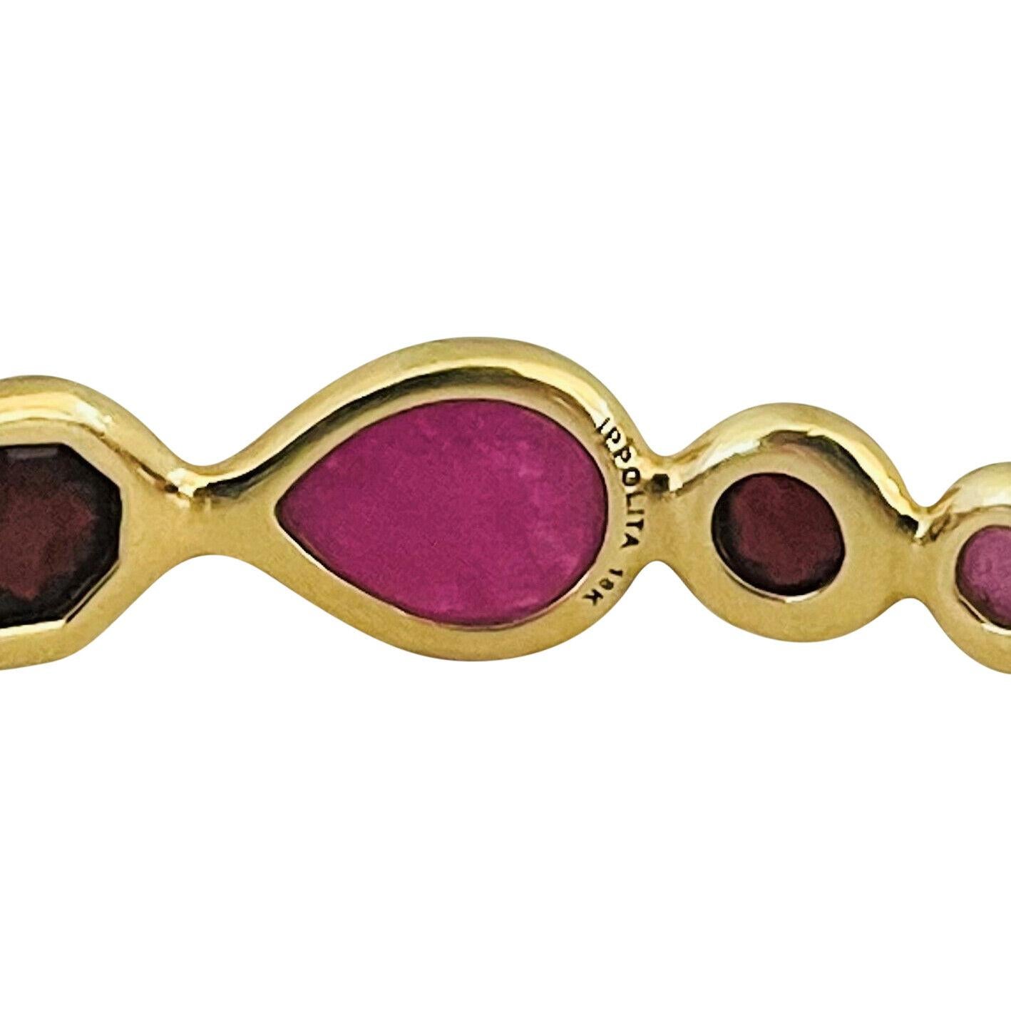 Women's or Men's Ippolita 18 Karat Yellow Gold Gelato Hero Multi Gemstone Bangle Bracelet