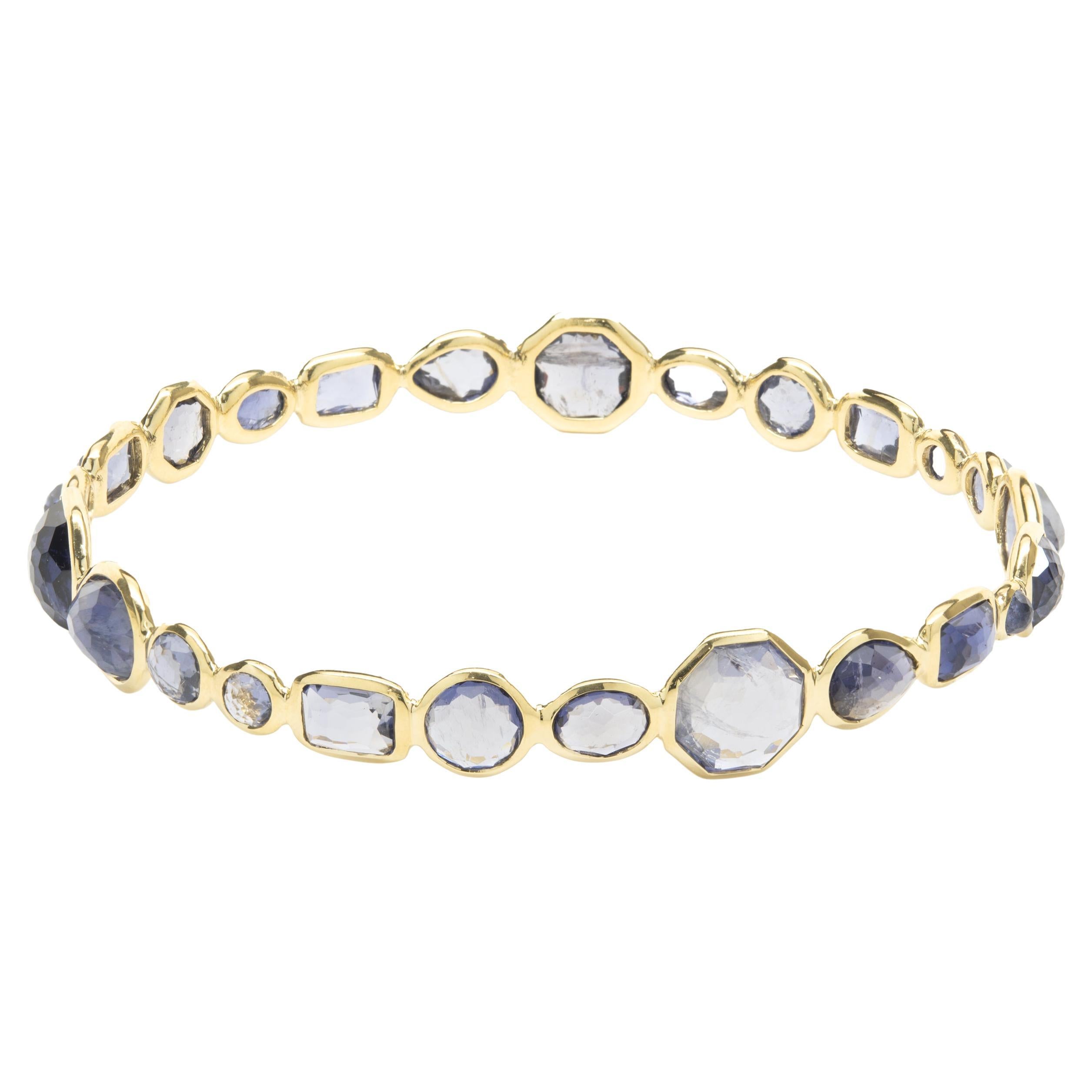 Ippolita 'Rock Candy' Yellow Gold 10-Gemstone Bangle For Sale at 1stDibs