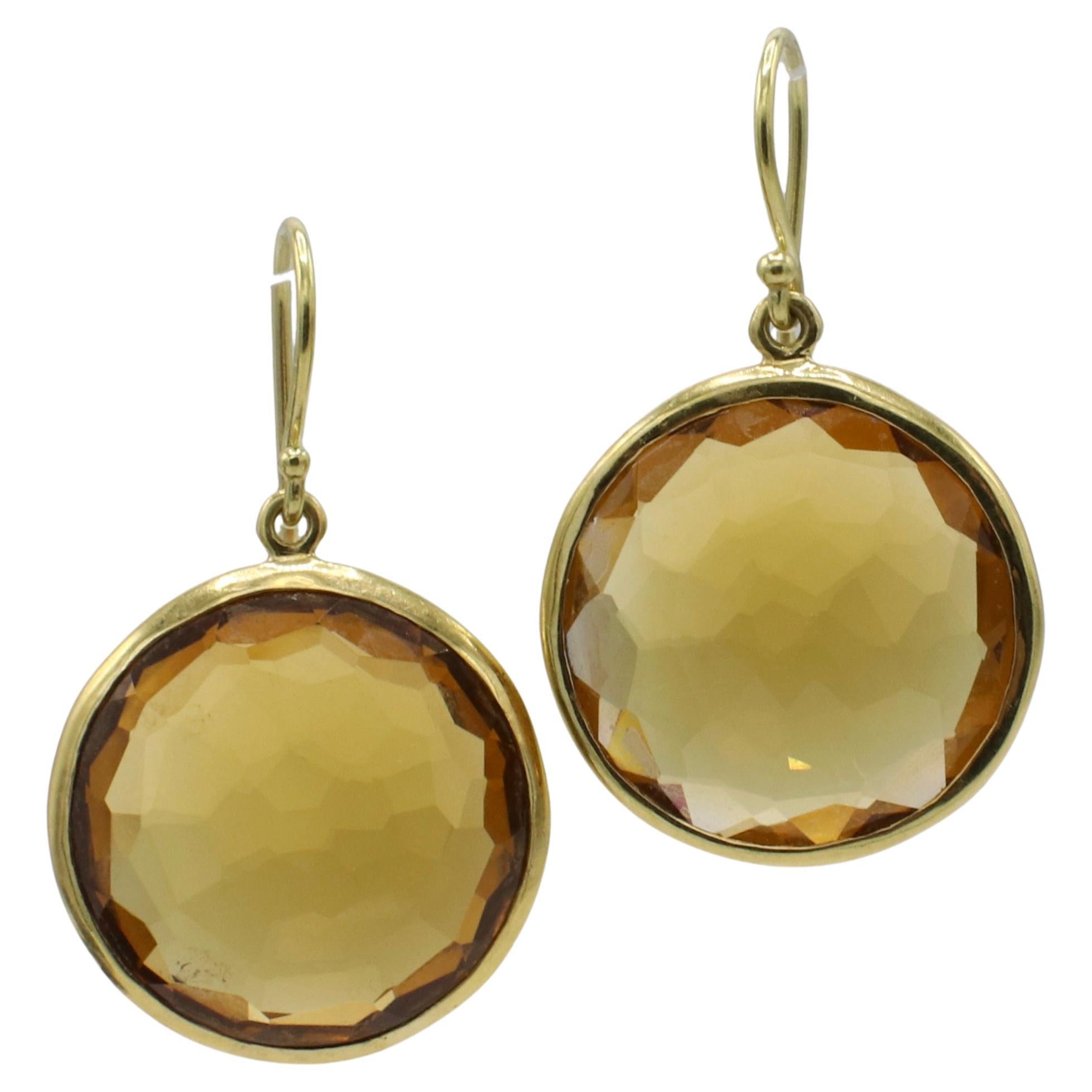 Ippolita 18 Karat Yellow Gold Lollipop Citrine Dangle Drop Earrings