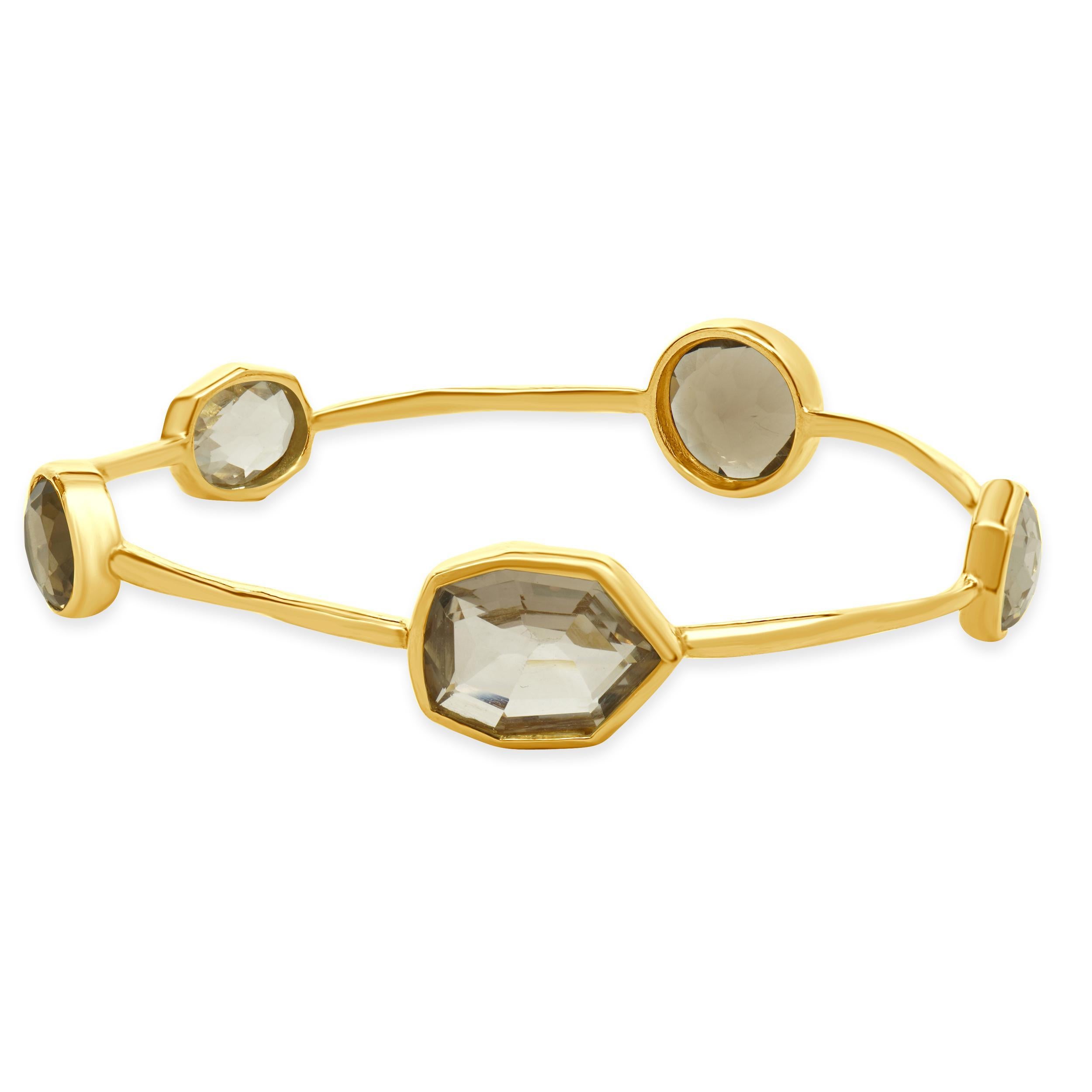 Ippolita Bracelet jonc Lollipop Rock Candy en or jaune 18 carats et quartz Excellent état - En vente à Scottsdale, AZ