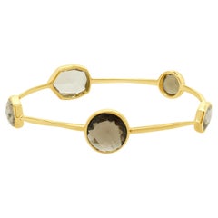 Ippolita 18 Karat Yellow Gold Quartz Rock Candy Lollipop Bangle Bracelet