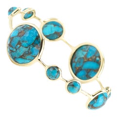 Ippolita 18 Karat Yellow Gold Rock Candy Lollipop Bangle in Bronze Turquoise