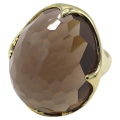 Ippolita 18 Karat Yellow Gold Smoky Quartz Dome Cocktail Ring 