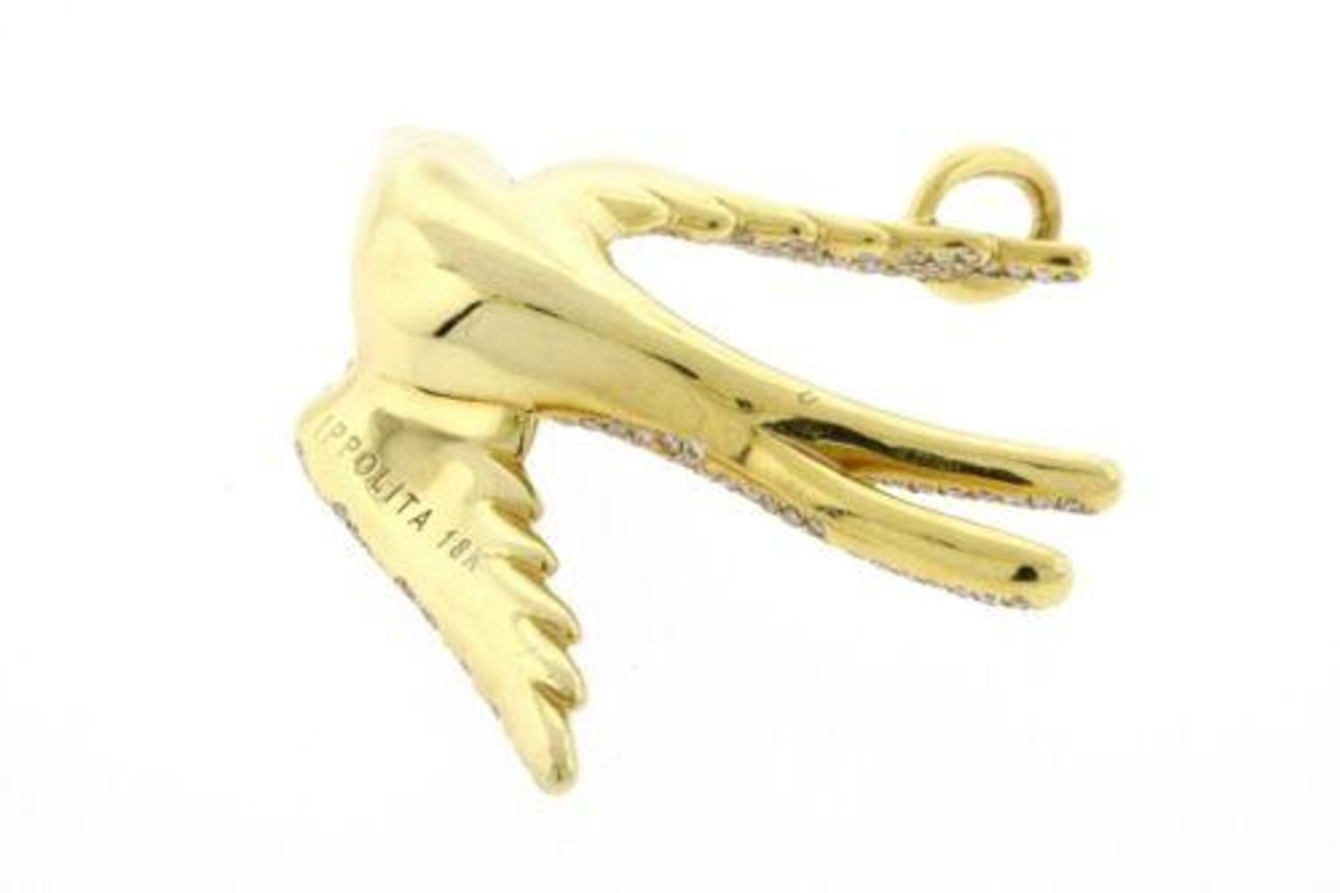 Here we have an Ippolita 18k gold 1.82ct pave diamond dove charm pendant (large version) which is currently an online exclusive only for $11,000.

Comes with the Ippolita pouch and original receipt from Neiman Marcus.

Specifics
- Measurements: ~ 1