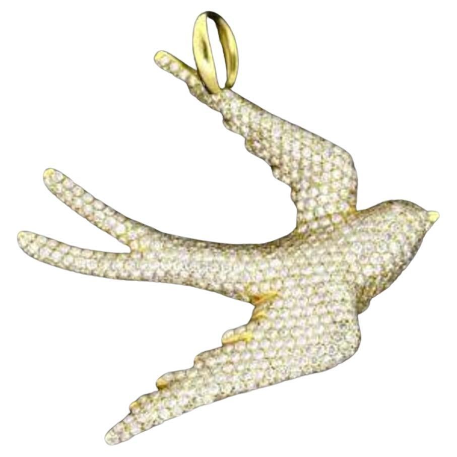 Ippolita 1.82ct Diamond Dove Charm Pendant 18k Yellow Gold 11000 Exclusive For Sale