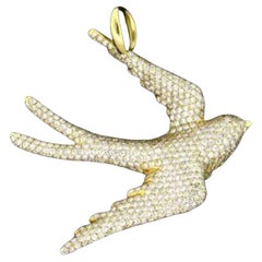 Ippolita 1.82ct Diamond Dove Charm Pendant 18k Yellow Gold 11000 Exclusive