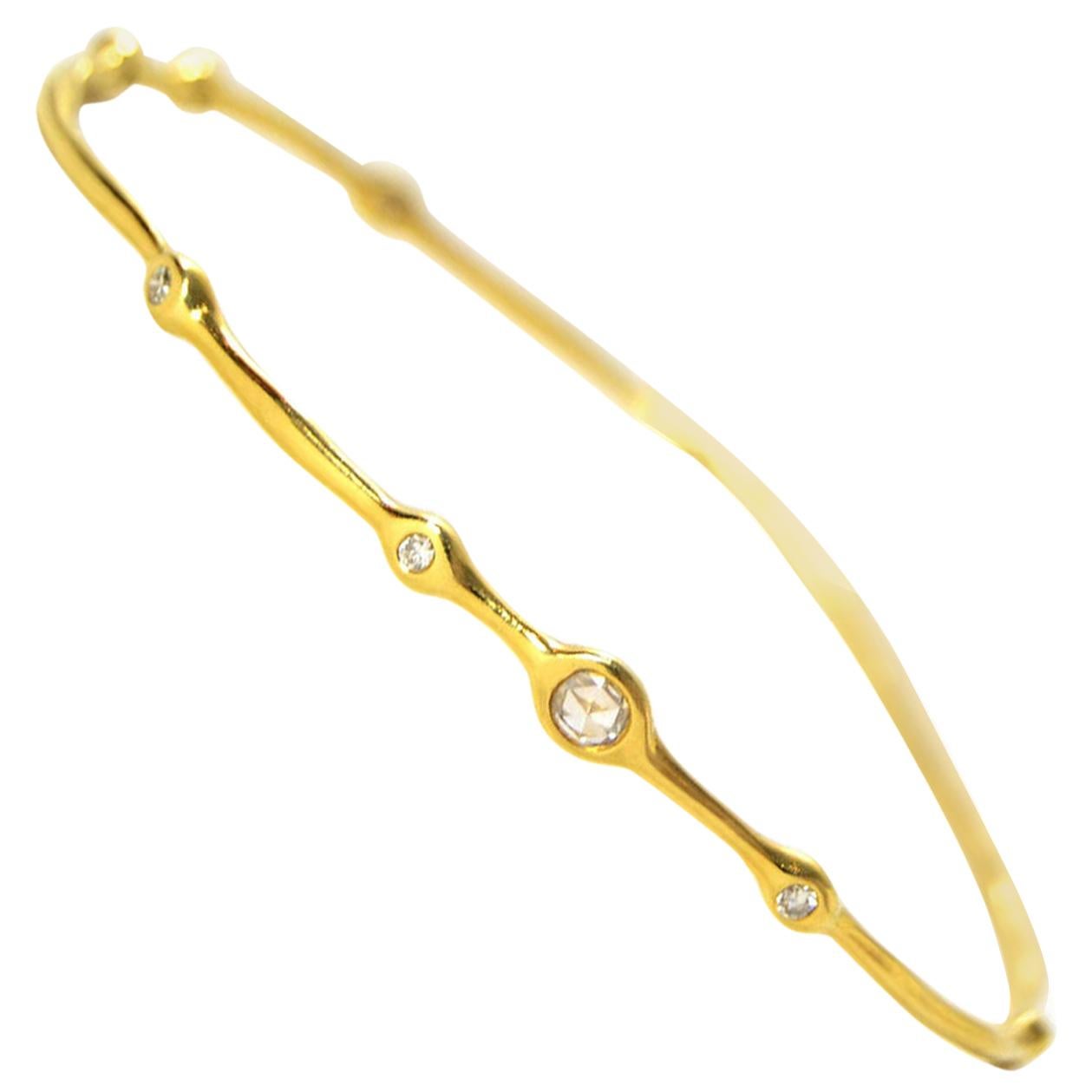 Ippolita 18K & Diamond 9-Stone Bangle Bracelet rt. $3, 495 sz 1