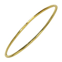 Ippolita 18k Gold Classico Thin Faceted Bangle Bracelet 7.5" sz 2