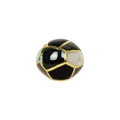 Ippolita 18K Gold Mother of Pearl & Onyx Mosaic Dome Ring sz 7.25