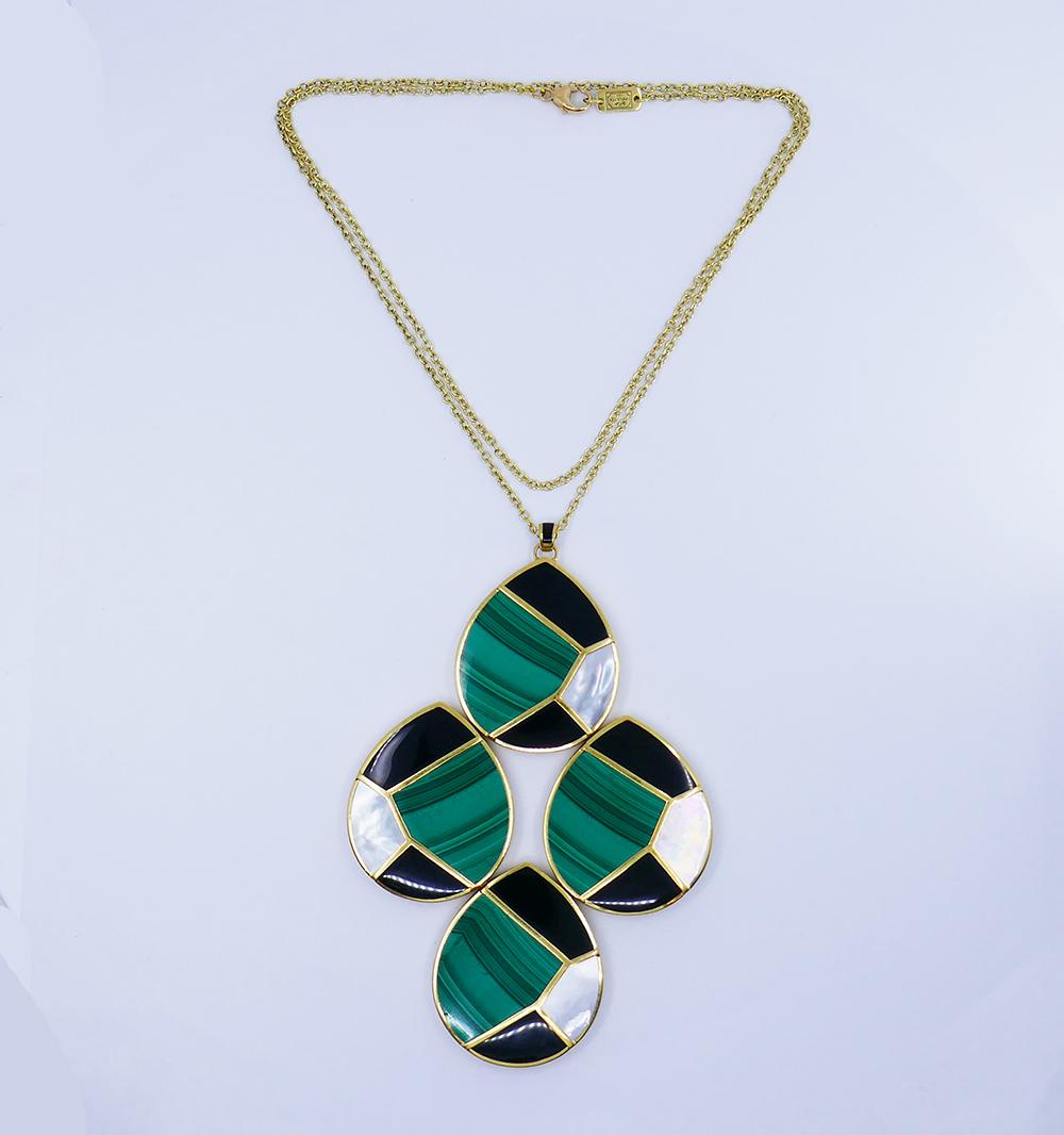 Taille mixte Ippolita Collier pendentif en or 18 carats avec incrustation de pierres précieuses, bijou de succession en vente