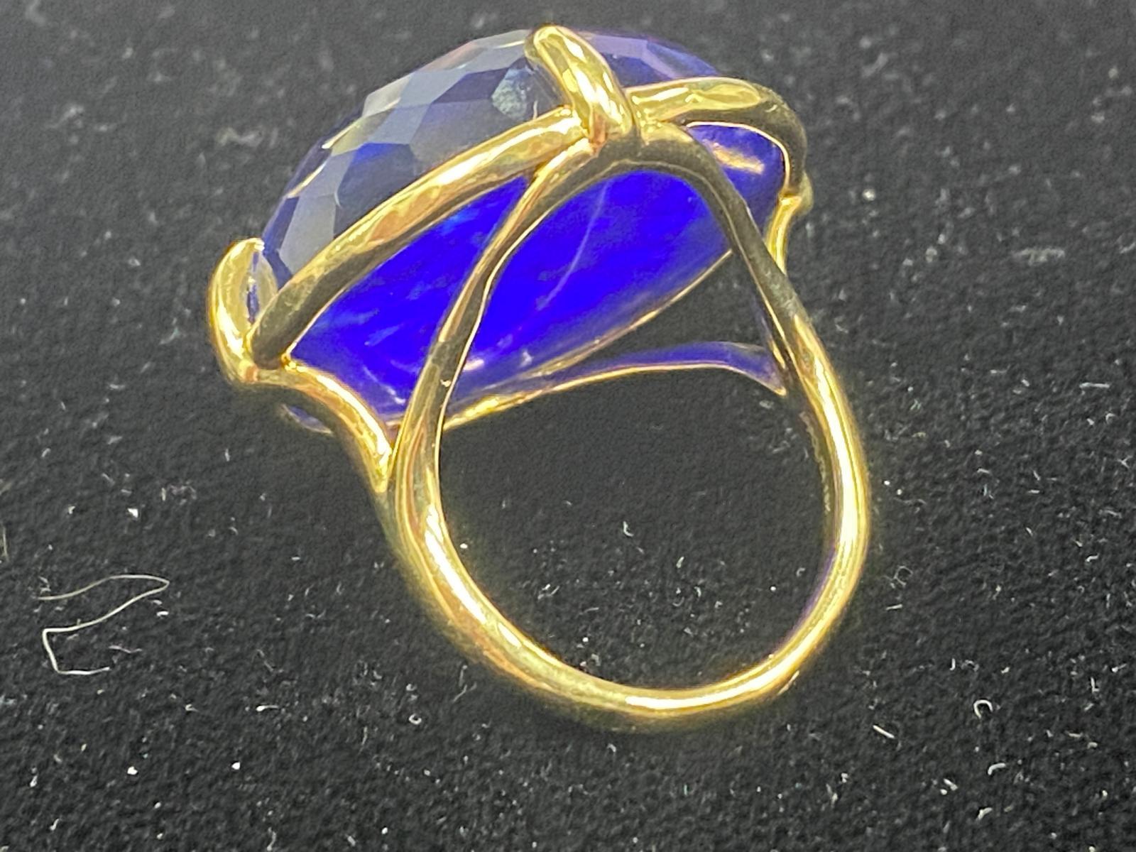 Modern Ippolita 18k Gold Rock Candy Prince Ring wth Crystal and Lapis, Size 6.75 For Sale