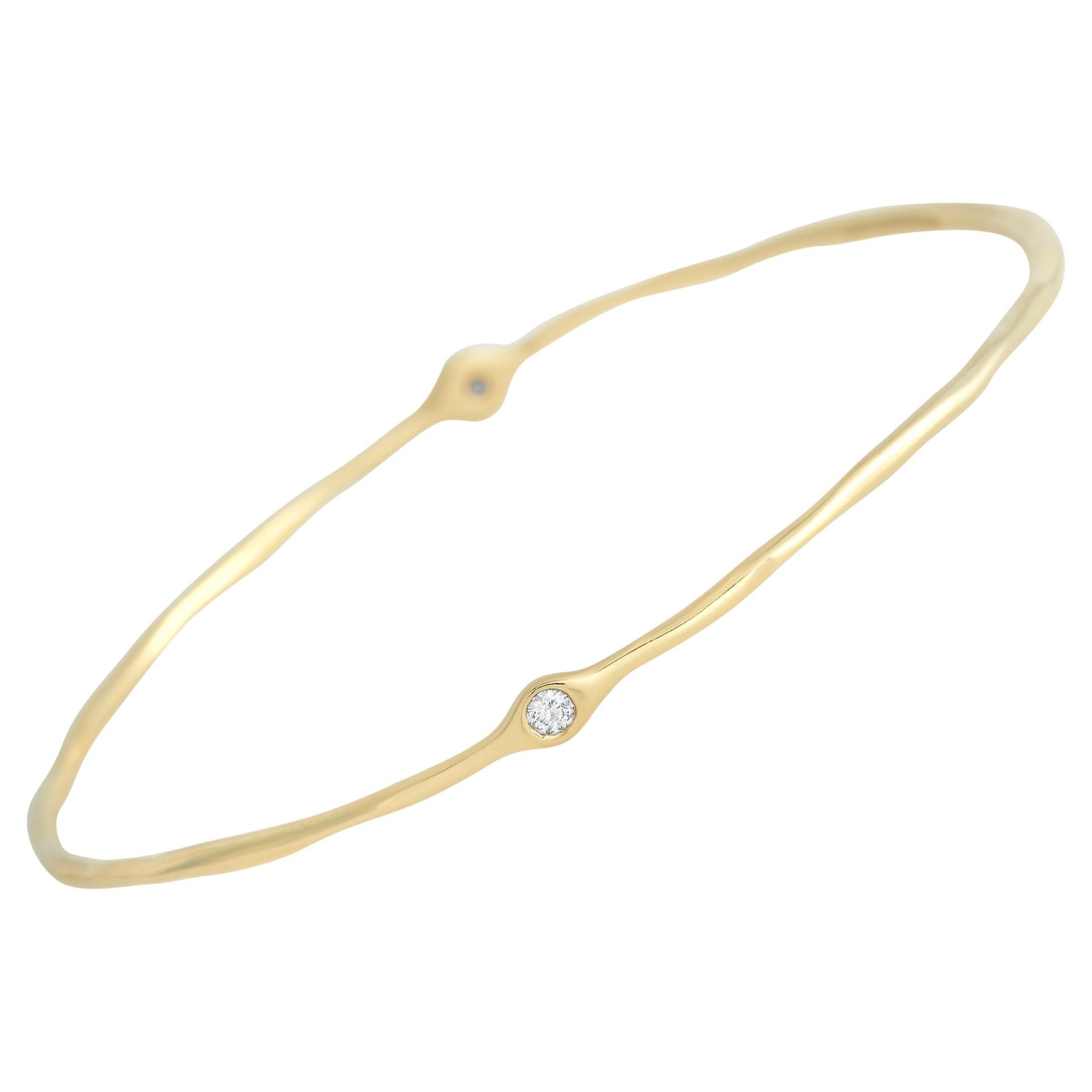 Ippolita 18k Yellow Gold 0.13 Carat Diamond Bangle Bracelet