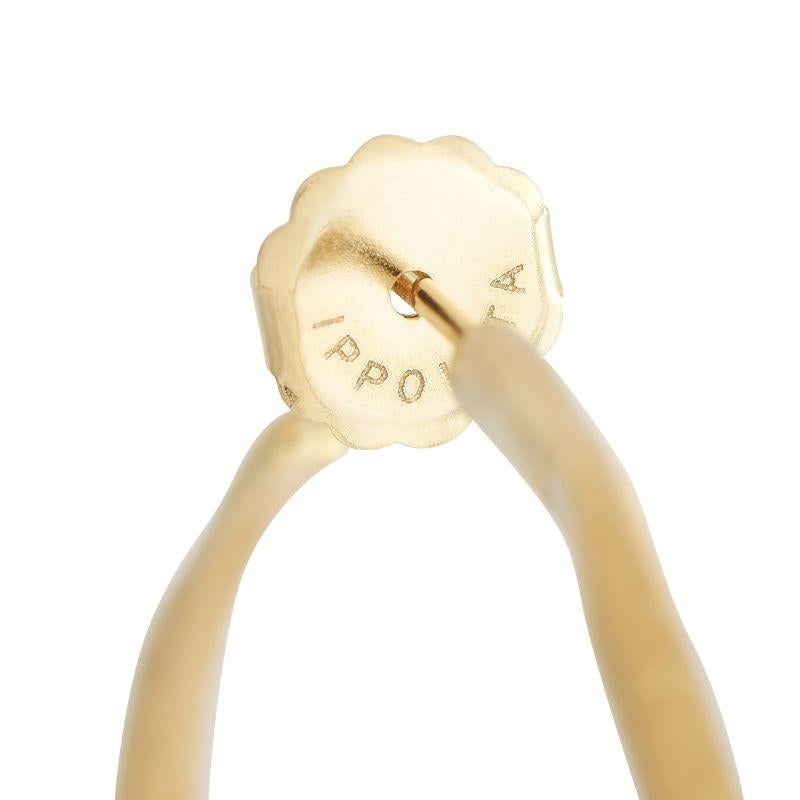 Round Cut Ippolita 18k Yellow Gold 0.15 Carat Diamond Hoop Earrings