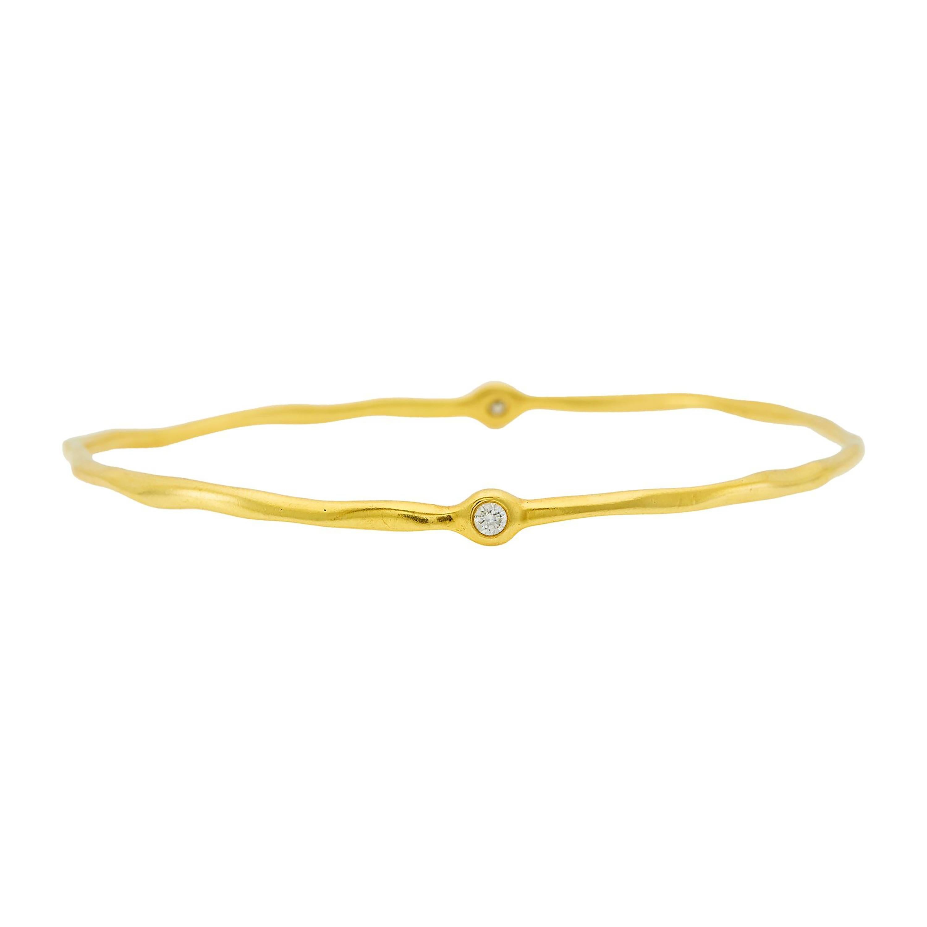 Ippolita 18K Yellow Gold and Diamond Bangle Bracelet 1