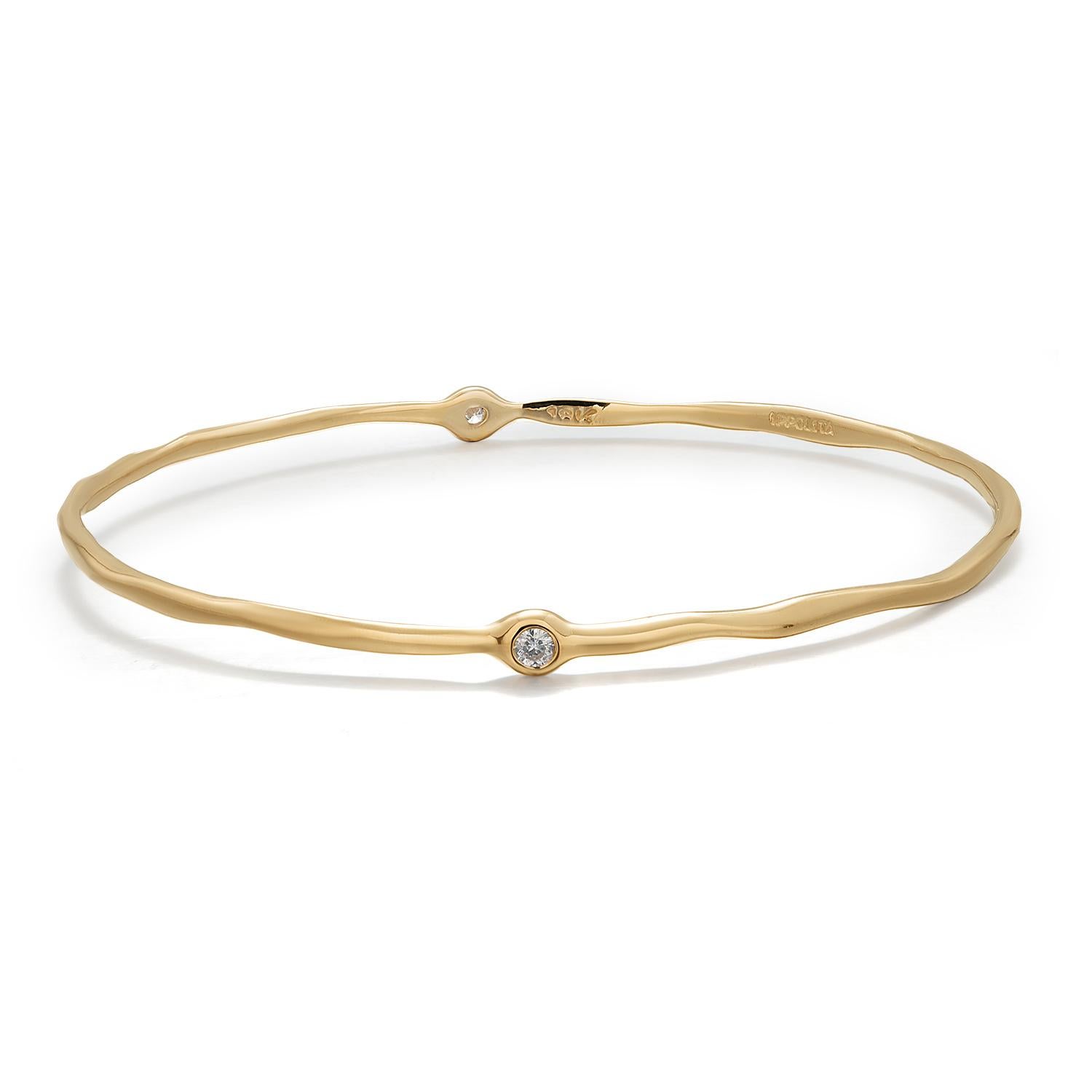 Ippolita 18K Yellow Gold and Diamond Bangle Bracelet 4